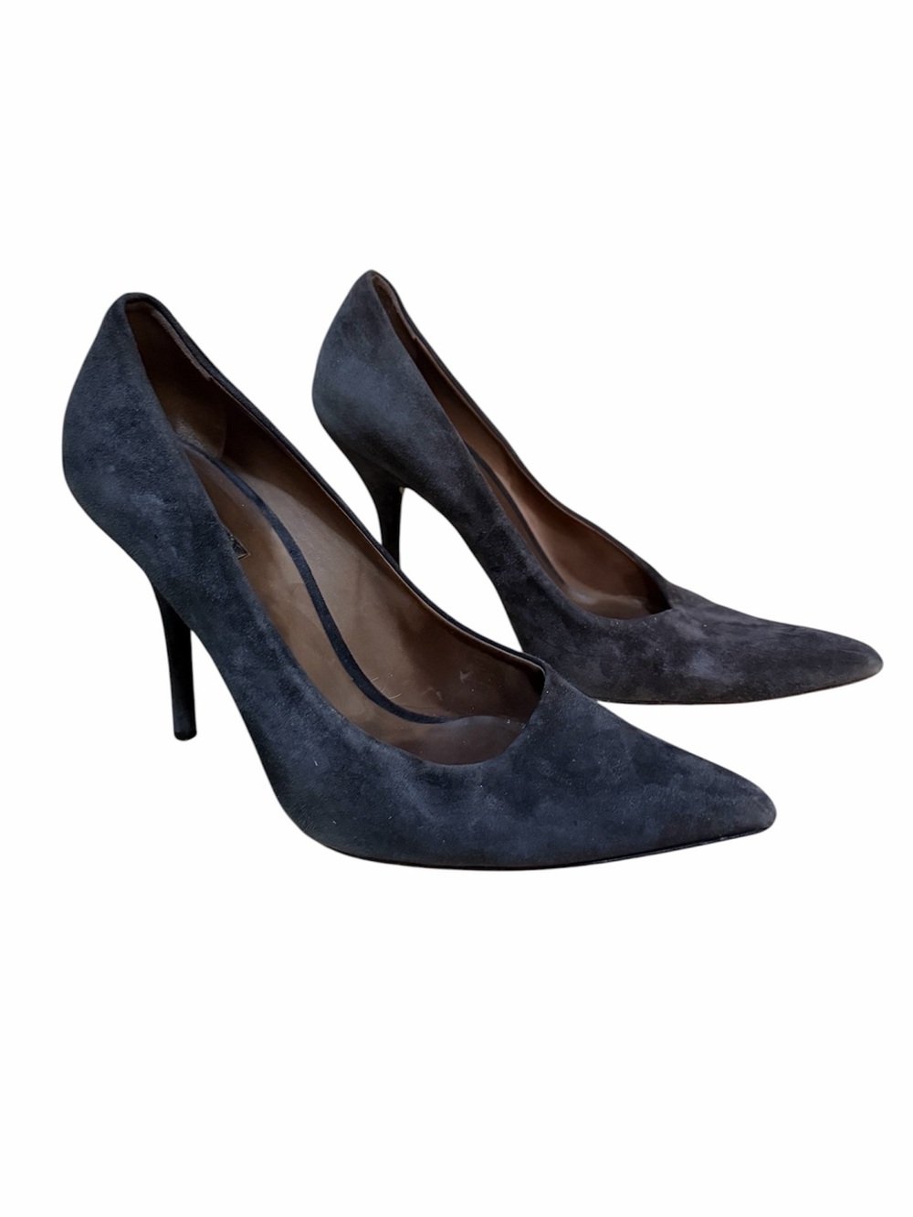 Calvin Klein Collection Charcoal gray suede pumps